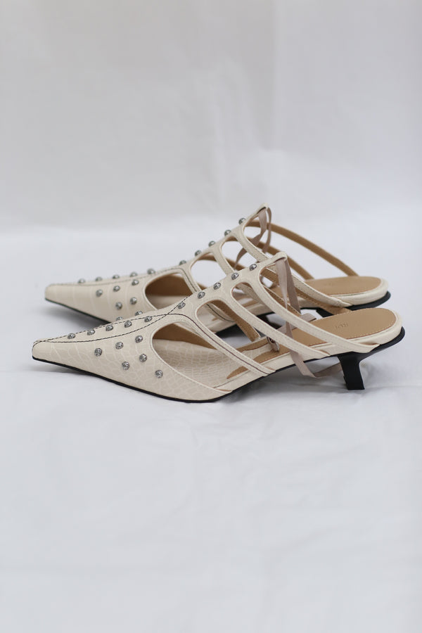RUI studded low-heeled sandals RSS24SH02 Oatmeal oats